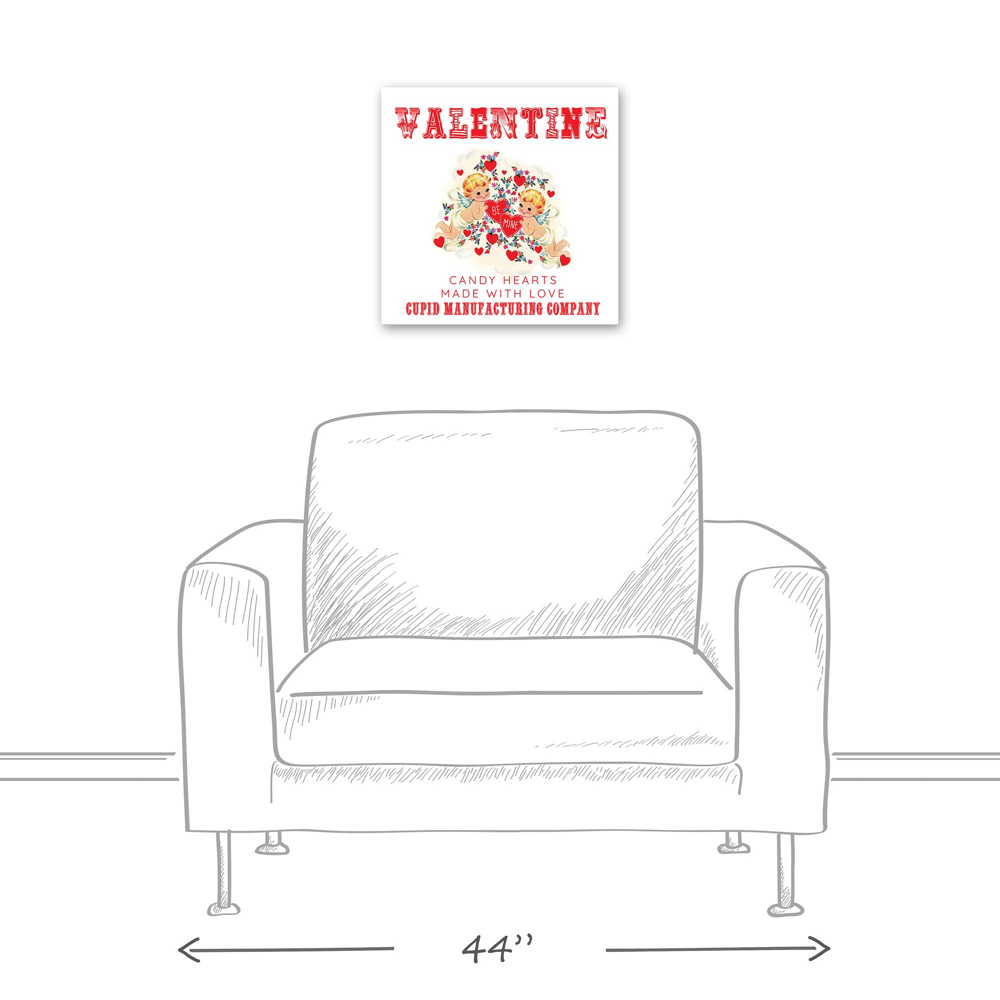 Cupid Candy Hearts 16" x 16" Canvas Wall Art